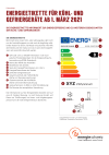 Energieetikette für Kühl- und Gefriergeräte
