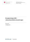 Energiestrategie 2050 – volkswirtschaftliche Auswirkungen