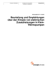 Beurteilung und Empfehlungen über den Einsatz von elektrischen Zusatzheizungen in Klein-Wärmepumpen