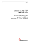Wirkung kantonaler Energiegesetze, Analyse der Auswirkungen gemäss Art. 20 EnG, Aktualisierung für das Jahr 2012
