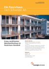 Ein Passivhaus nach Schweizer Art. Erstes zertifiziertes Mehrfamilienhaus im Passivhaus-Standard
