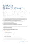 Merkblatt Subventionsgesuch