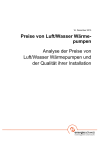 Preise von Luft/Wasser Wärmepumpen