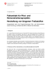Faktenblatt für Pilot- und Demonstrationsprojekte: Herstellung von biogenen Treibstoffen