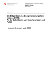 Die Eidgenössische Energieforschungskommission CORE: An der Schnittstelle von Expertenwissen und Politik; Herausforderungen nach 2020