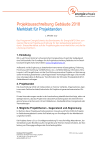 Projektausschreibung Gebäude 2018 - Merkblatt für Projektanden