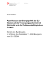 Auswirkungen der Energiepolitik der EU-Staaten auf die Versorgungssicherheit mit Elektrizität und die Wettbewerbsfähigkeit der Schweiz