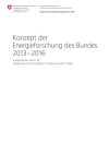 Konzept der Energieforschung des Bundes 2013 – 2016