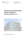 Energieforschungsprogramm Energie in Gebäuden für die Jahre 2008 – 2011