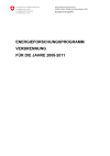 Energieforschungsprogramm Verbrennung für die Jahre 2008-2011