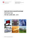 Energieforschungsprogramm Photovoltaik für die Jahre 2008 – 2011