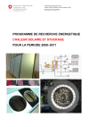 Programme de recherche énergétique Chaleur solaire et stockage pour la période 2008–2011