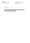 Energieforschungsprogramm Biomasse für die Jahre 2008-2011