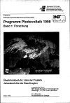 Programm Photovoltaik 1998: Band 1: Forschung Ueberblicksbericht, Liste der Projekte, Jahresberichte der Beauftragten