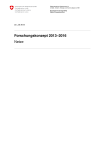 Forschungskonzept 2013–2016; Netze