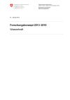 Forschungskonzept 2013–2016 Wasserkraft