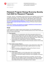 Research Program Energy-Economy-Society Call 2020 for Research Proposals